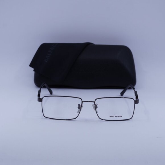 Balenciaga BB0118O 001 Rectangle Eyeglasses 56mm - Dark Grey - Picture 3 of 11